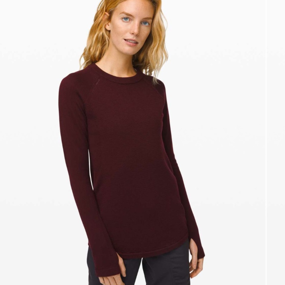 Lululemon Sit In Lotus Sweater - Garnet 100% Merino

Luxe Yoga Pilates Old Money